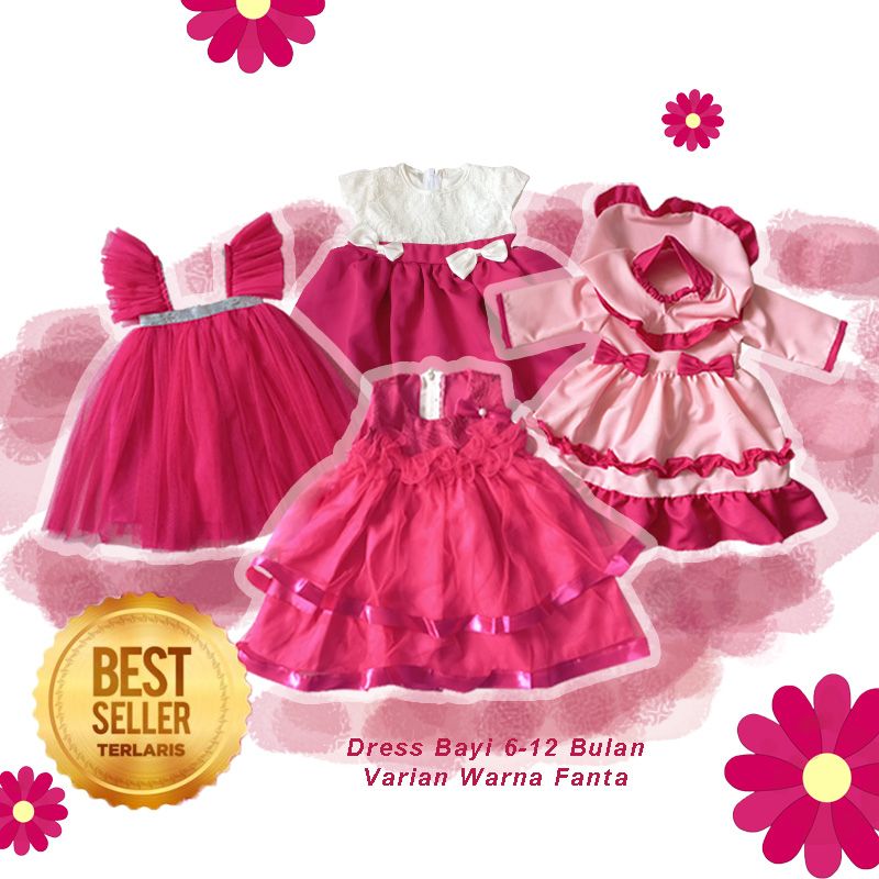 Dress Bayi Fanta 0 6 Bulan Baju Bayi Fuschia Newborn 6 12 Bulan Gaun Korea Import Terlaris 2023 Dress Tutu Mekar Cantik Bahan Tile Tulle Fanta Fuschia Pink Tua