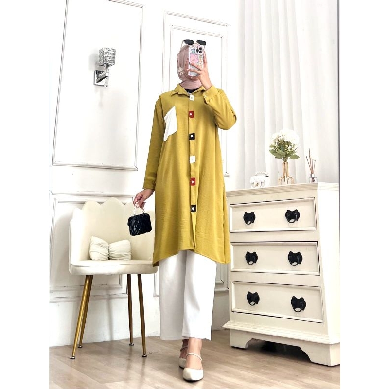 MARBEL TUNIK/TUNIK CRINKLE AIRFLOW PREMIUM/TUNIK WANITA/ATASAN MUSLIM WANITA/ TUNIK BUSUI