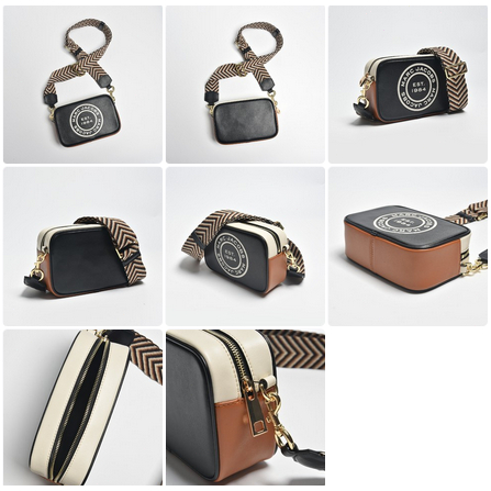 M-J Original XJB669 61515  9815 999  1522  Embossed Letter LOGO Cowhide Camera Bag Shoulder Bag Crossbody Bag 669  xjb