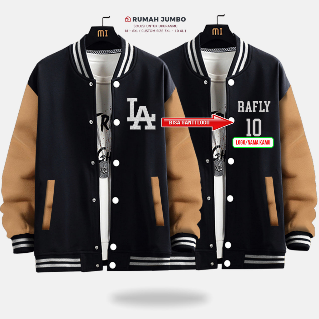 Jaket Bomber Varsity Baseball LA Oversize (M - 6XL) Jaket Custom