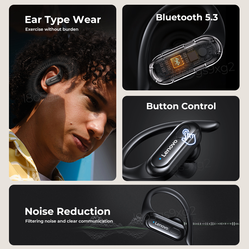 Thinkplus Lenovo XT60 TWS Wireless Headset Bluetooth 5.3 Waterproof Sports Earphone Noise Reduction with Mic Earbuds