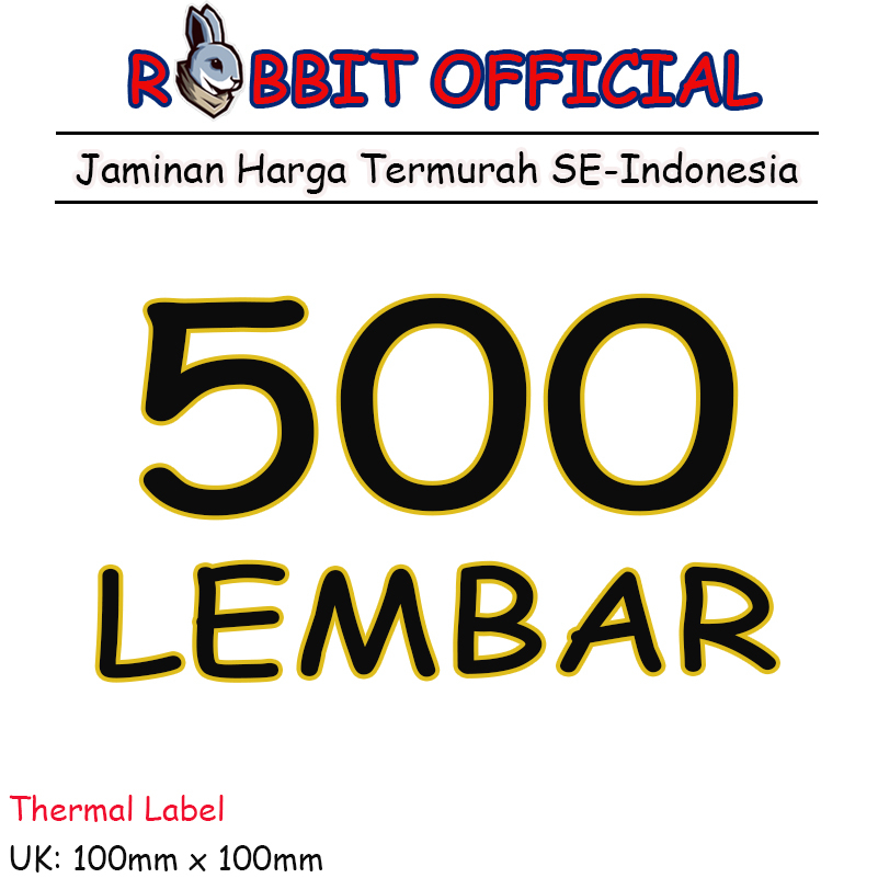 

LABEL THERMAL 100 x 100 KERTAS STICKER BARCODE RESI PENGIRIMAN 100x100mm Isi 500 PCS