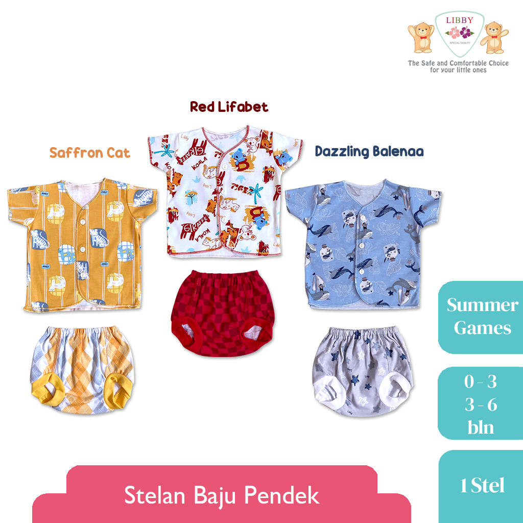 Libby Setelan Baju Pendek Celana Pop Summer Games Baby Collection