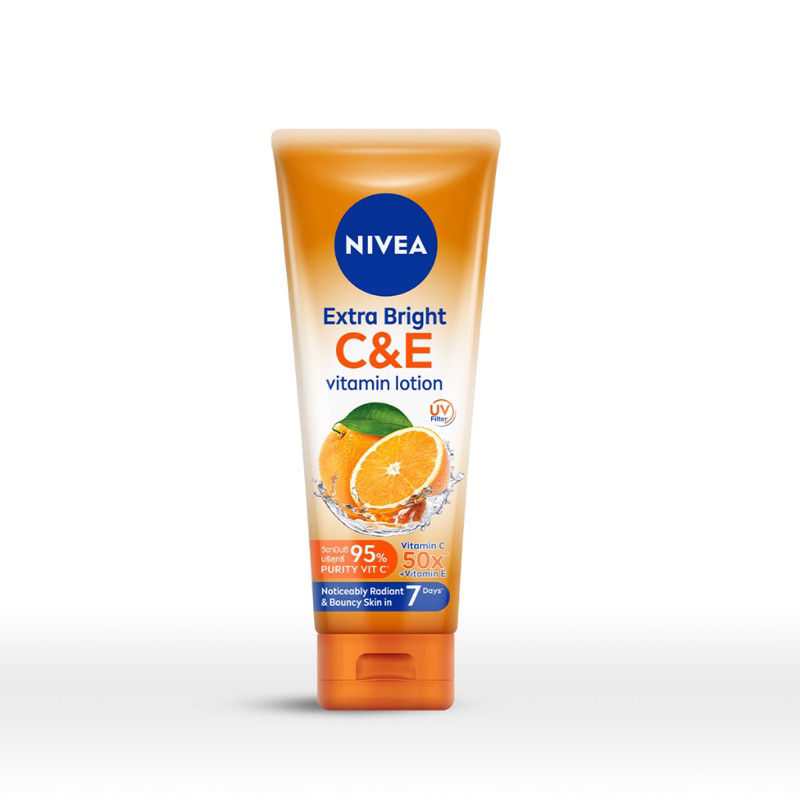 NIVEA Extra Bright C&amp;E Vitamin Body Lotion 180mL - 50x Vitamin C, Kulit Cerah Bercahaya dalam 7 hari