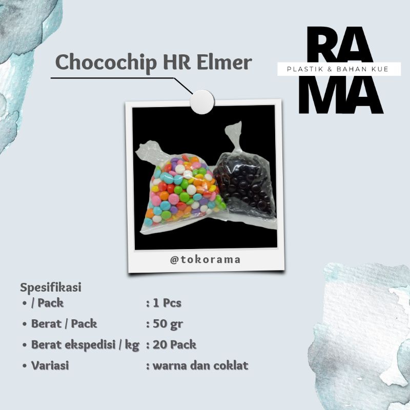 

Elmer Chocochip setengah bulat Repack Coklat dan Rainbow