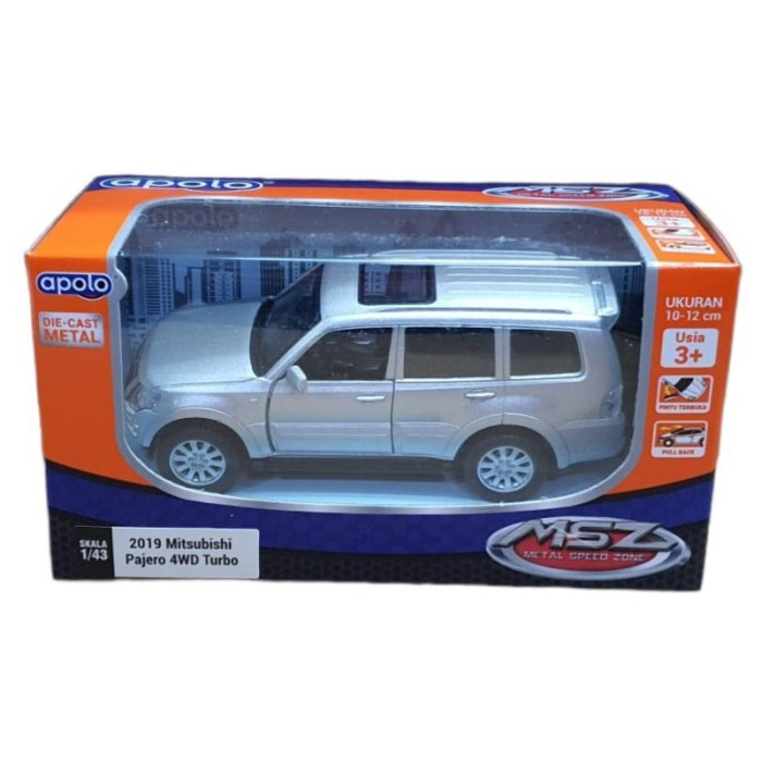 Diecast MSZ Apolo 2019 Mitsubishi Pajero 4WD Turbo Silver