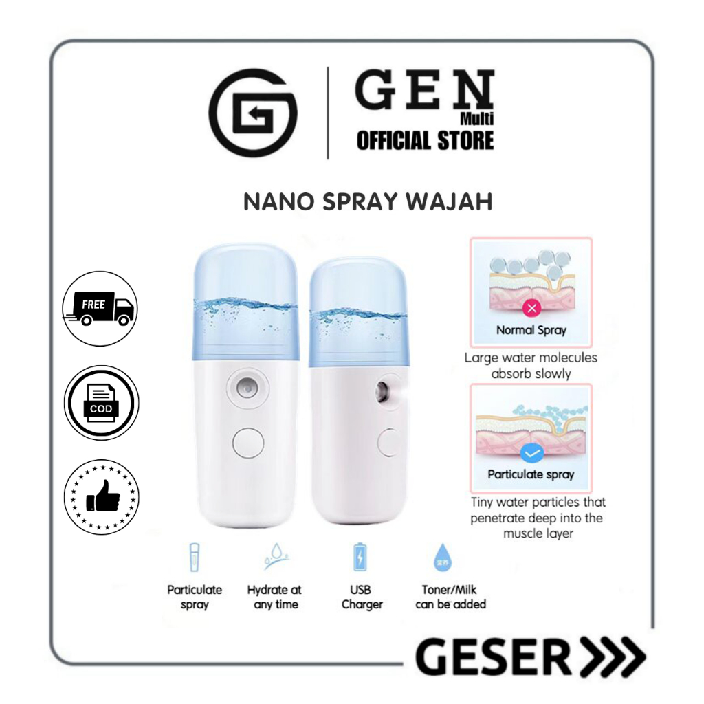 GEN - Nano Spray Portable Mini USB/Mist Sprayer Pelembab / Perawatan Wajah