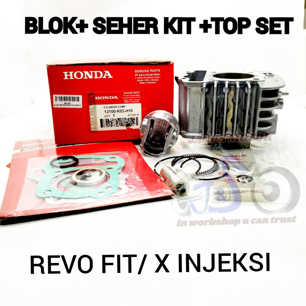Blok Seher Piston Kit + Top set Revo X Fit Injeksi Honda K03 Kualitas sangat bagus Presisi tidak ber