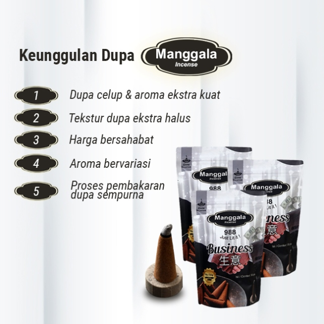 Dupa/ Hio Wangi Harum kerucut/ cone Manggala celup 50 pcs/pack Business 988