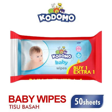 KODOMO TISSUE BASAH BUY1 GET1  50 SHEETS