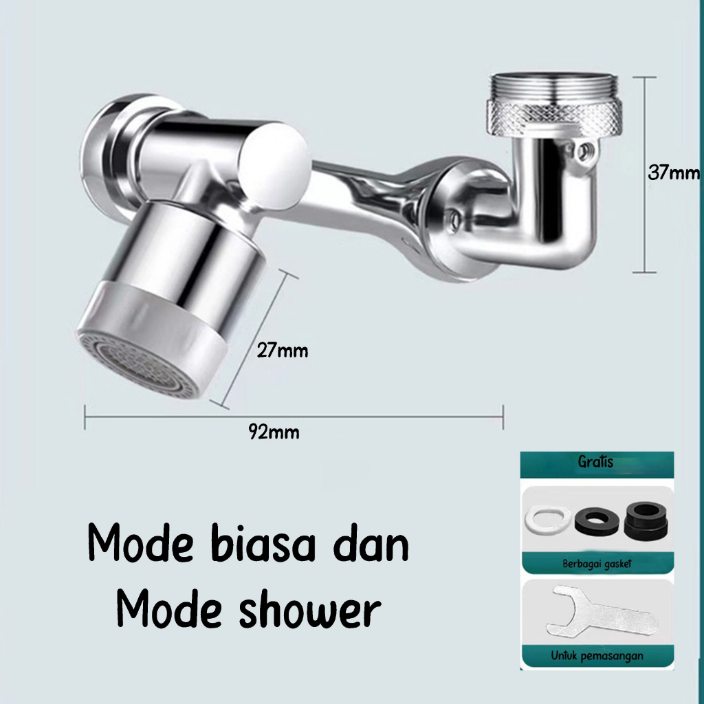 Sambungan Kran/Keran Cuci Piring Washtafel Splash Faucet Filter 360° Berkualitas Conector Faucet