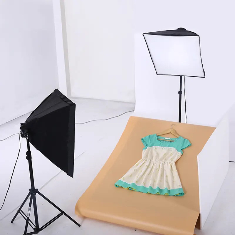 Softbox Lighting Studio Paket Studio Foto Softbox Lampu Lighting Light Stand 2M + Bohlam + Softbox 1 Socket E27 Lampu Lighting Video Reflektor