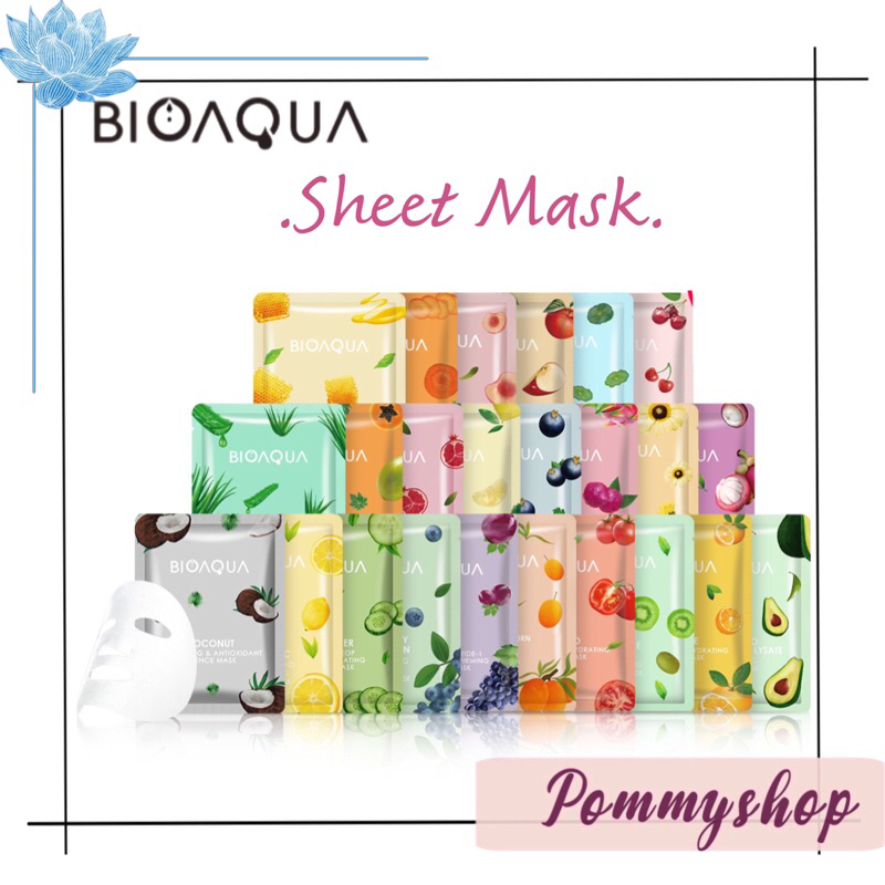 Bioaqua Sheet Mask Hydrating Essence Face Mask Brightening Moisturizing Skin Care Anti Aging Masker | Lip Mask 6g | Eye Mask