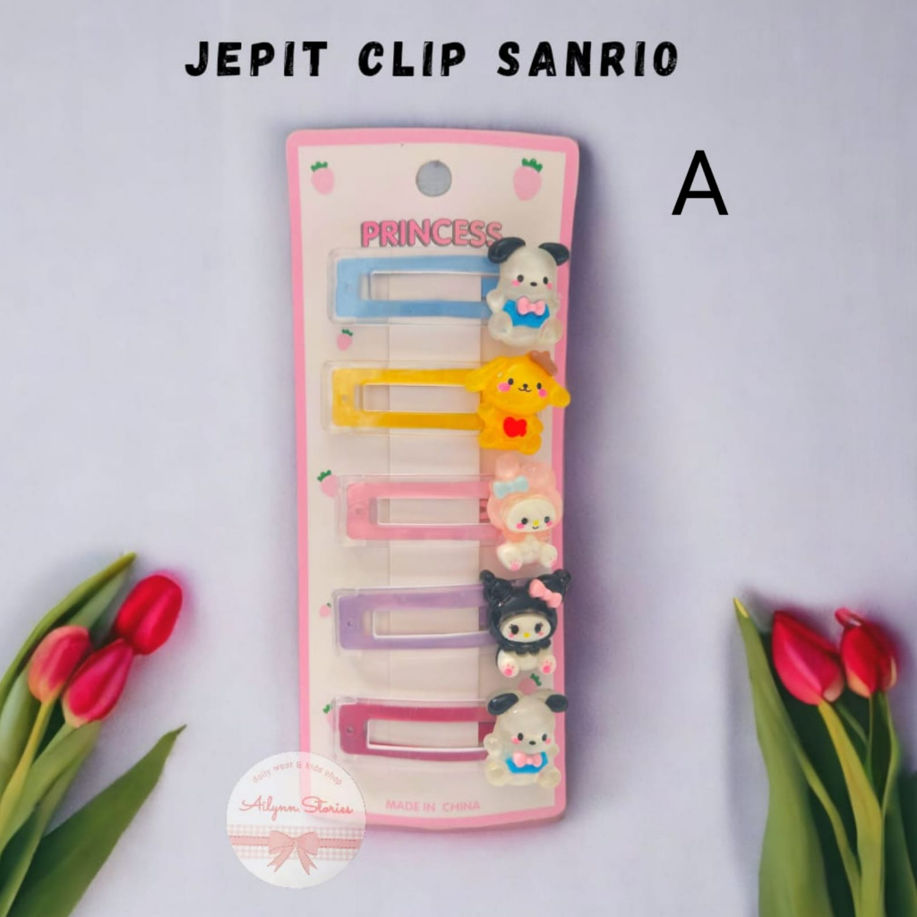 Jepit Rambut Poni Klip set / Jepit Rambut anak sanrio 5pc