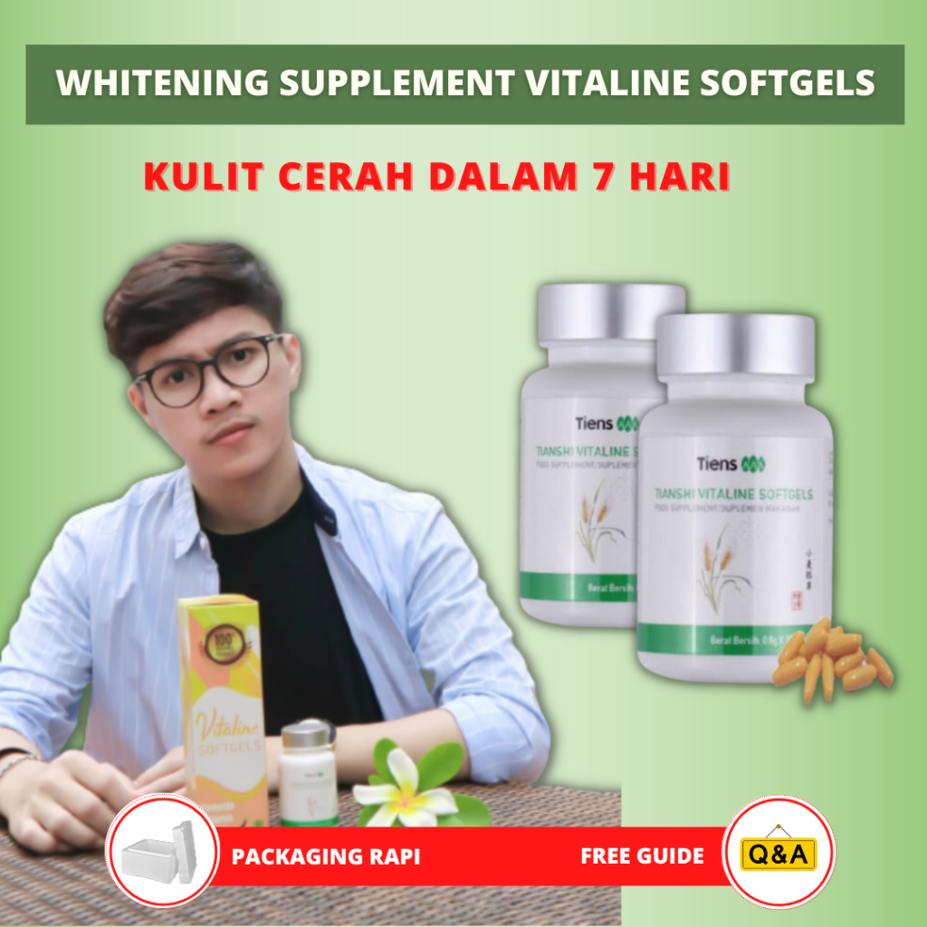 VITALINE SOFTGELS TIENS pemutih badan alami || PEMUTIH SELURUH TUBUH | PEMUTIH BADAN | PEMUTIH HERBA