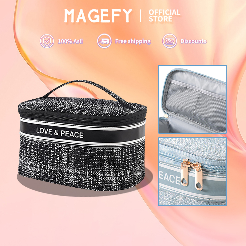 MAGEFY Kantong Kosmetik Bepergian Make-up Kit Organizer Tas Penyimpanan Serbaguna Tahan Air Berkualitas Tinggi