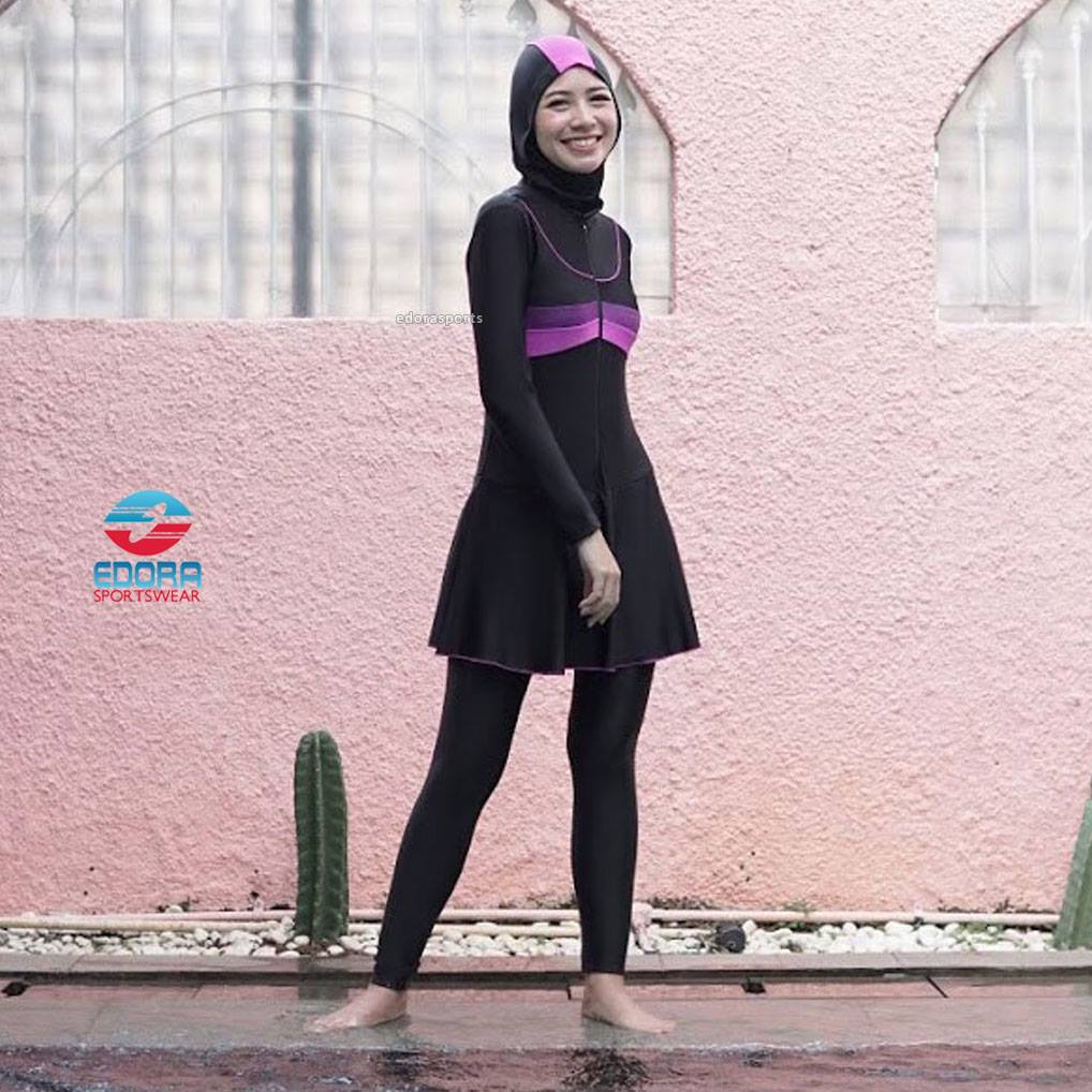 Edora Sport ES ML DW Baju Renang Muslimah Perempuan Jilbab Remaja Dewasa BB 35-85 kg