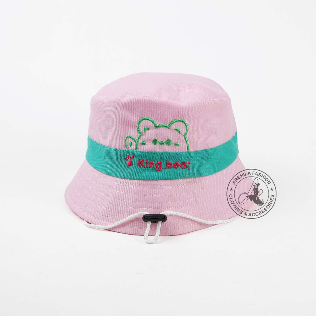 Topi Bucket Anak Bordir King Bear