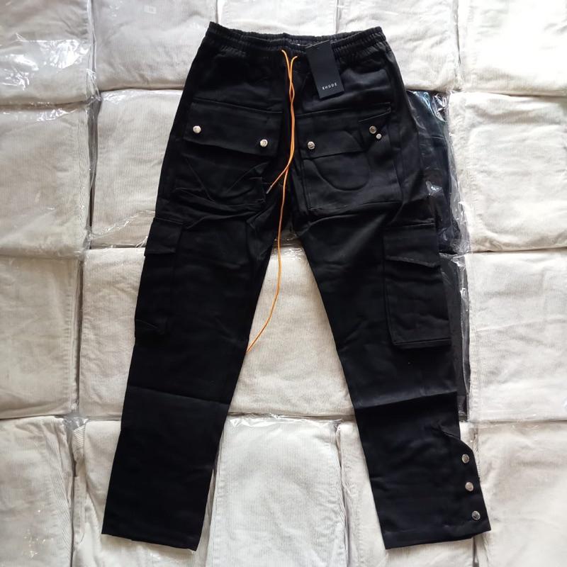 RHUDE CELANA PANJANG CARGO HITAM