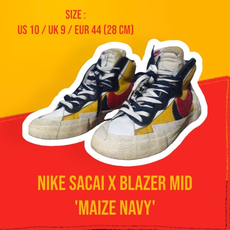 NIKE SACAI X BLAZER MID 'MAIZE NAVY'