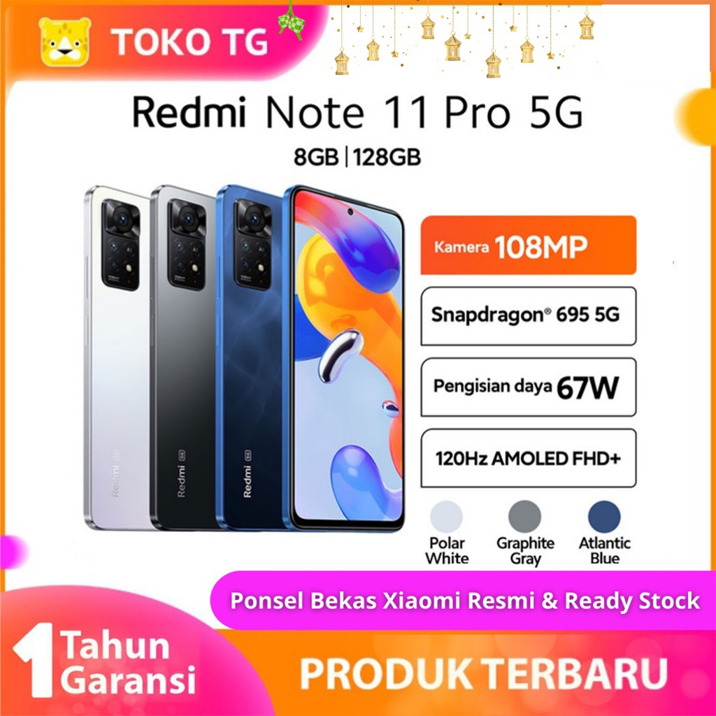 Redmi Note 11 Pro layar 120Hz (8/128GB)  ROM Snapdragon® 680 50MP AI Quad Kamera  GARANSI RESMI