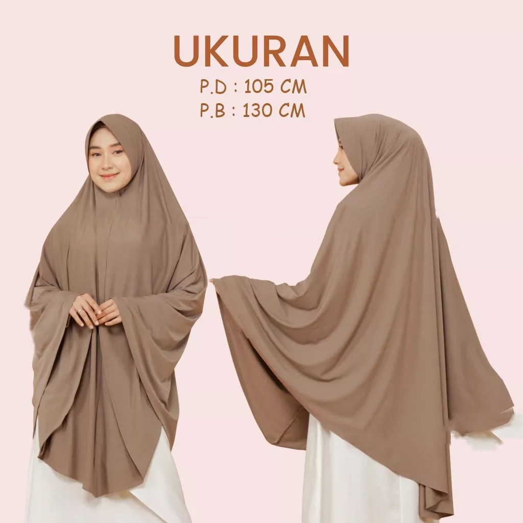 Hijab Khimar Bergo Hamidah Jumbo XXL Spandek Jersey | Jilbab Mukena Bergo Simple Pad XXL Spandek Jer