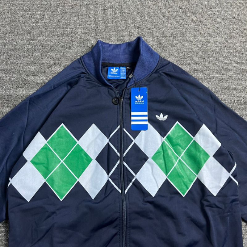 TRACKTOP ADIDAS NAVY VINTAGE FULL TAG LABEL CASUAL