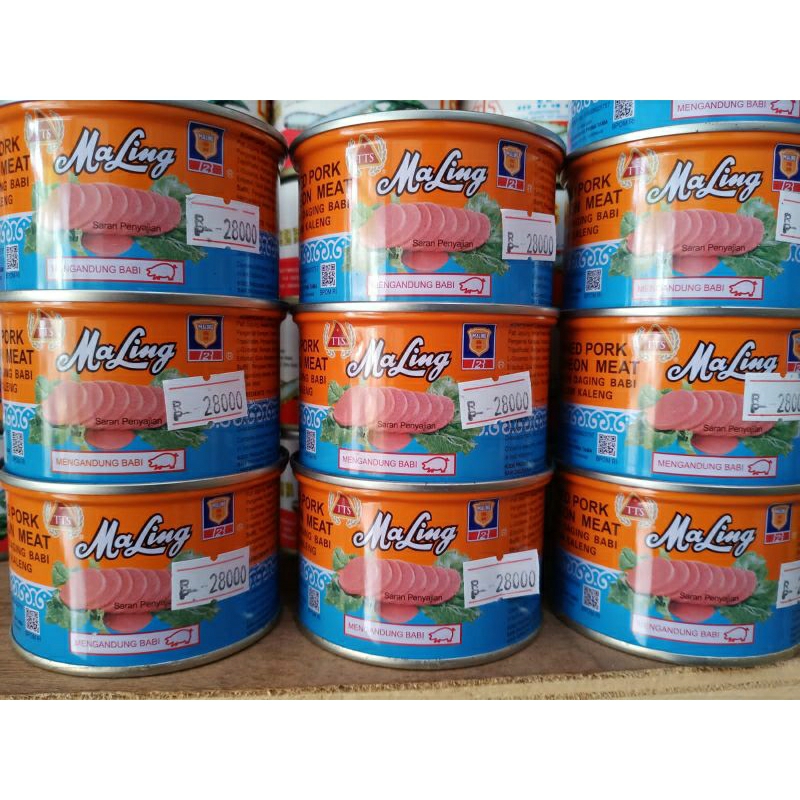 

QH Non Halal / Maling TTS Daging Ham 340gr / Canned Pork Luncheon Meat / Daging Babi Dalam Kaleng