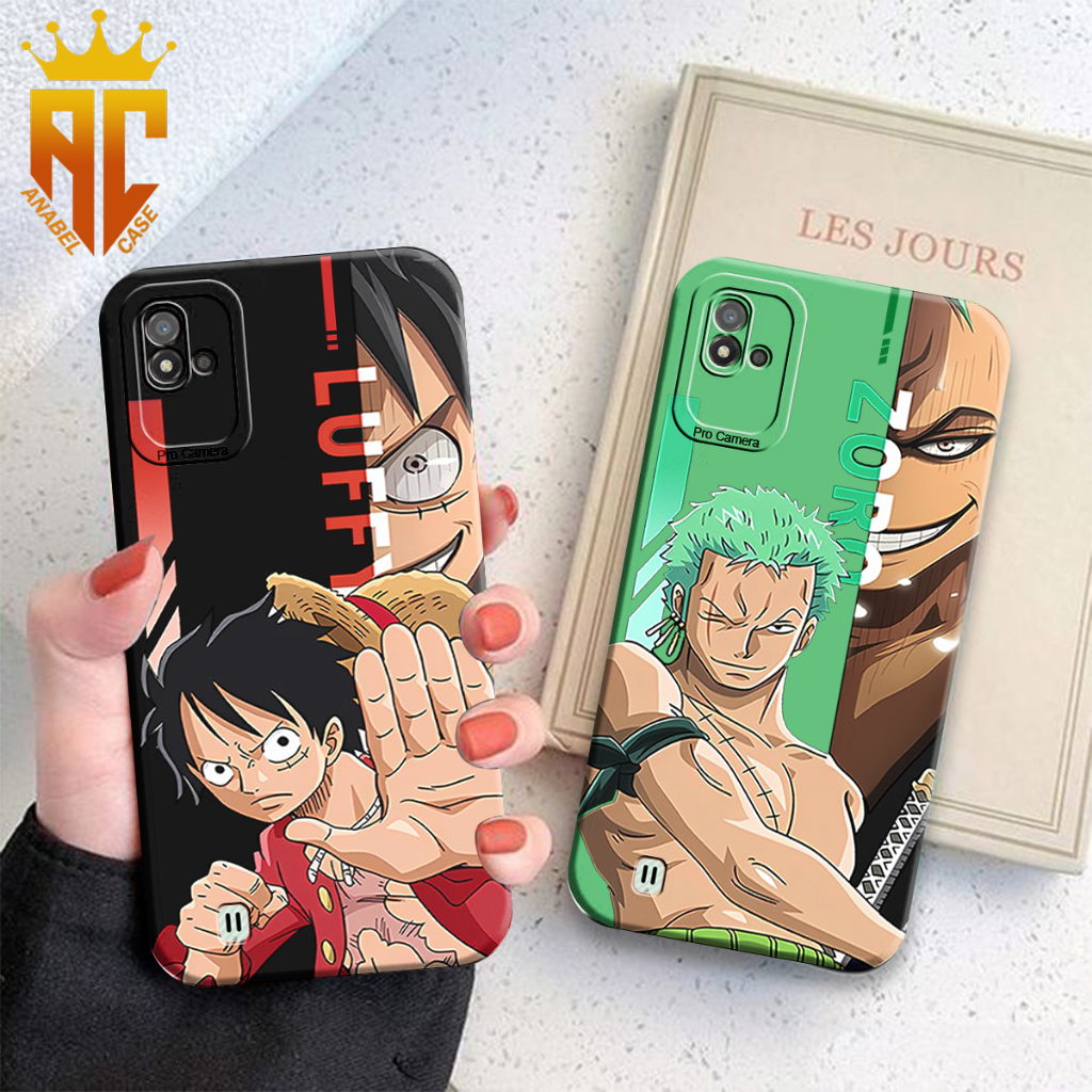 [Sp1] Softcase Prokamera Macaron Realme Narzo 50i Kartun Luffy Zoro Keren Kekinian - Case Anime - Ca