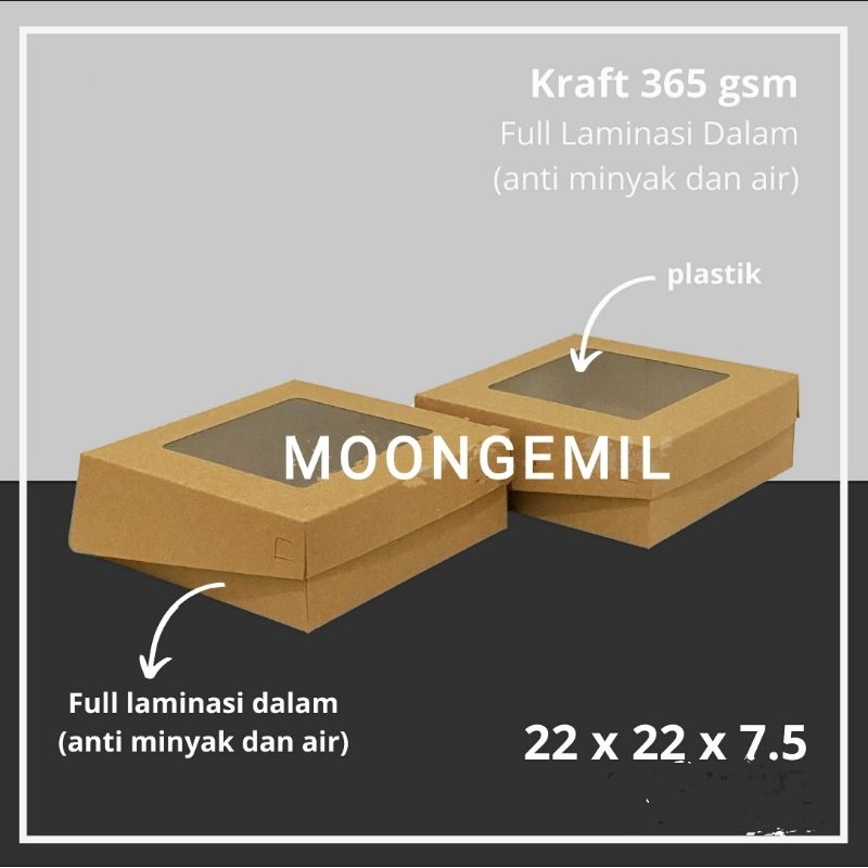 BOX BROWNIES 22x22x7.5 KOTAK KRAFT 22x22x7.5