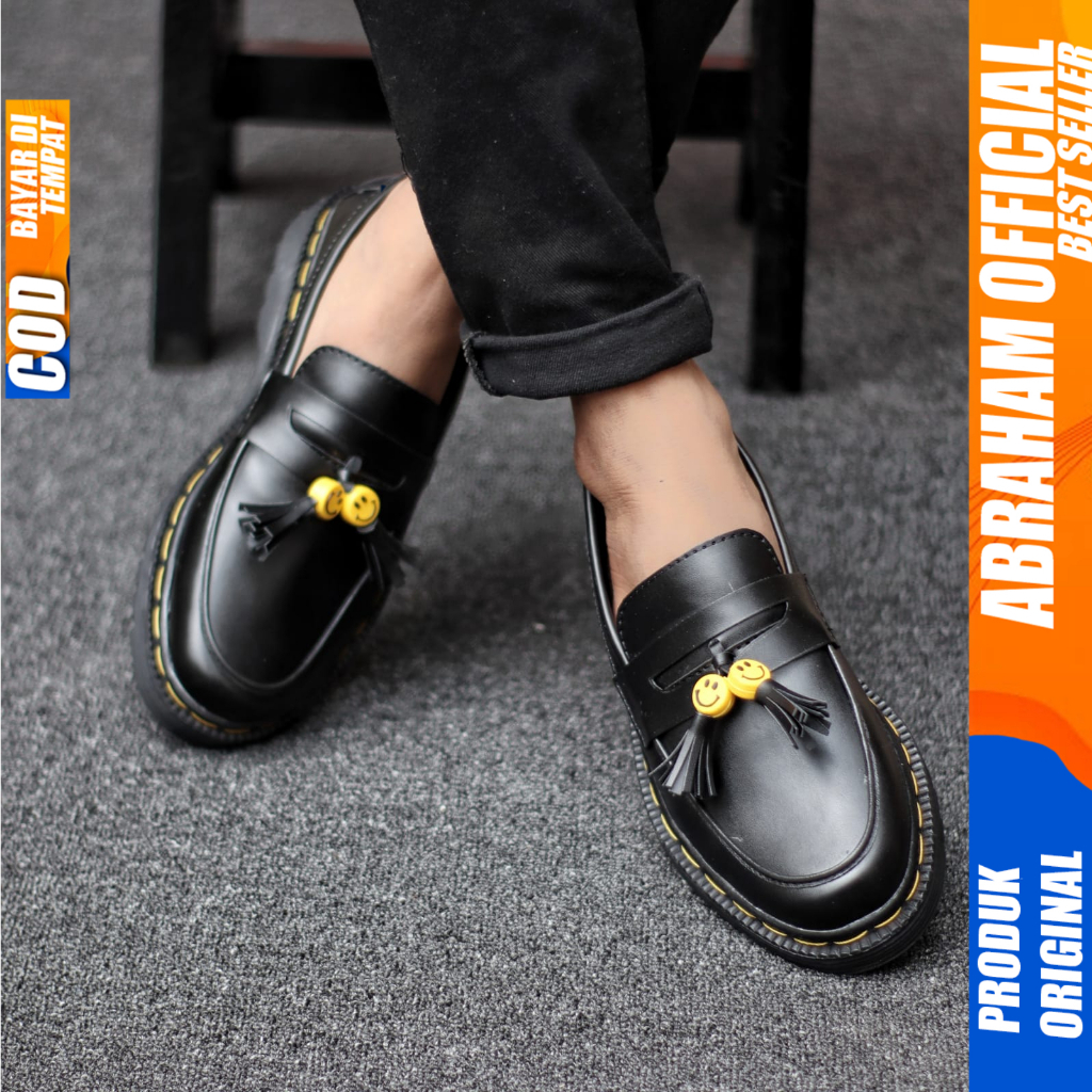 Sepatu Loafers Docmart Formal Pantofel Kerja Pria Abraham