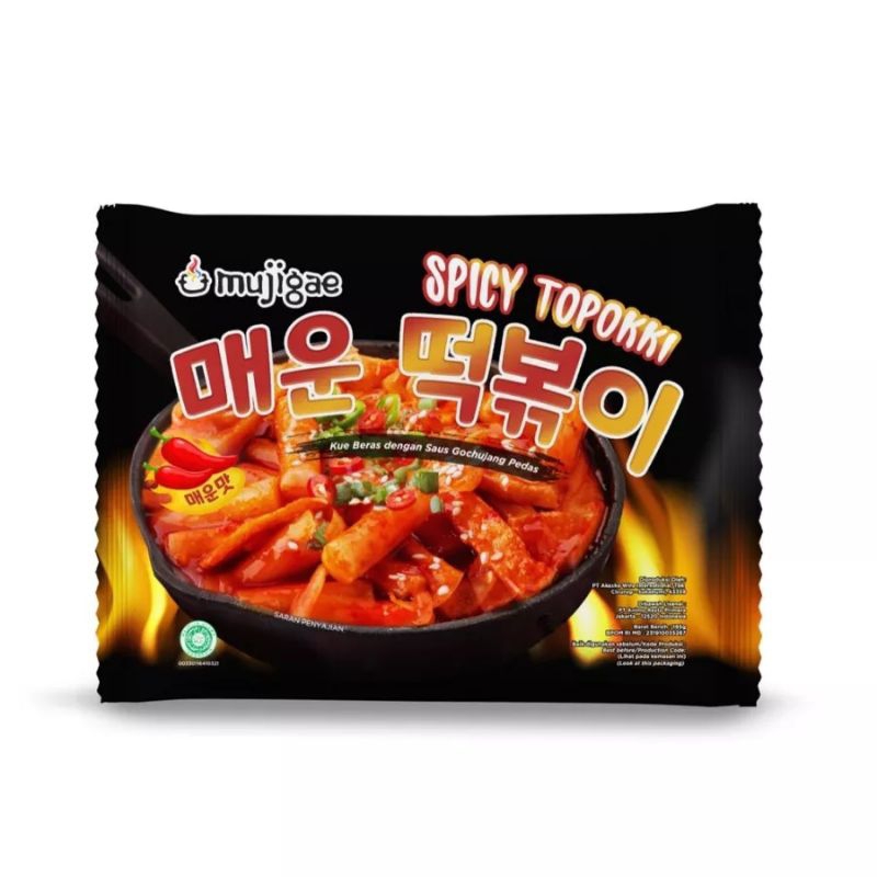 

Mujigae Spicy Topokki 195gr / Teokbokki Instan / Tokpoki / Tteokbokki / Topoki /