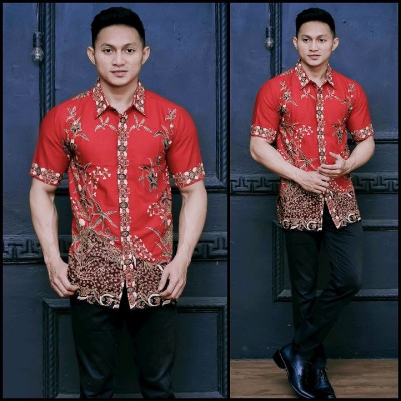 HEM BATIK TRENDY KEMEJA BATIK LENGAN PENDEK MODERN BATIK KATUN PREMIUM