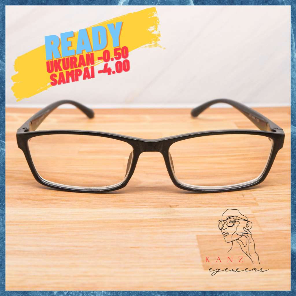 Kacamata Minus Wanita Pria Kotak Frame Kecil Muka Kecil Terbaru Kekinian Sporty Original Remaja