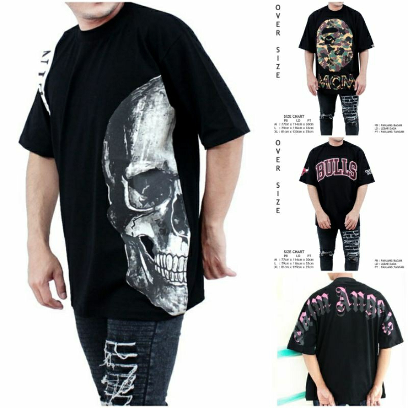 baju kaos tshirt oversize branded | t-shirt philipp plein oversize pria lengan pendek