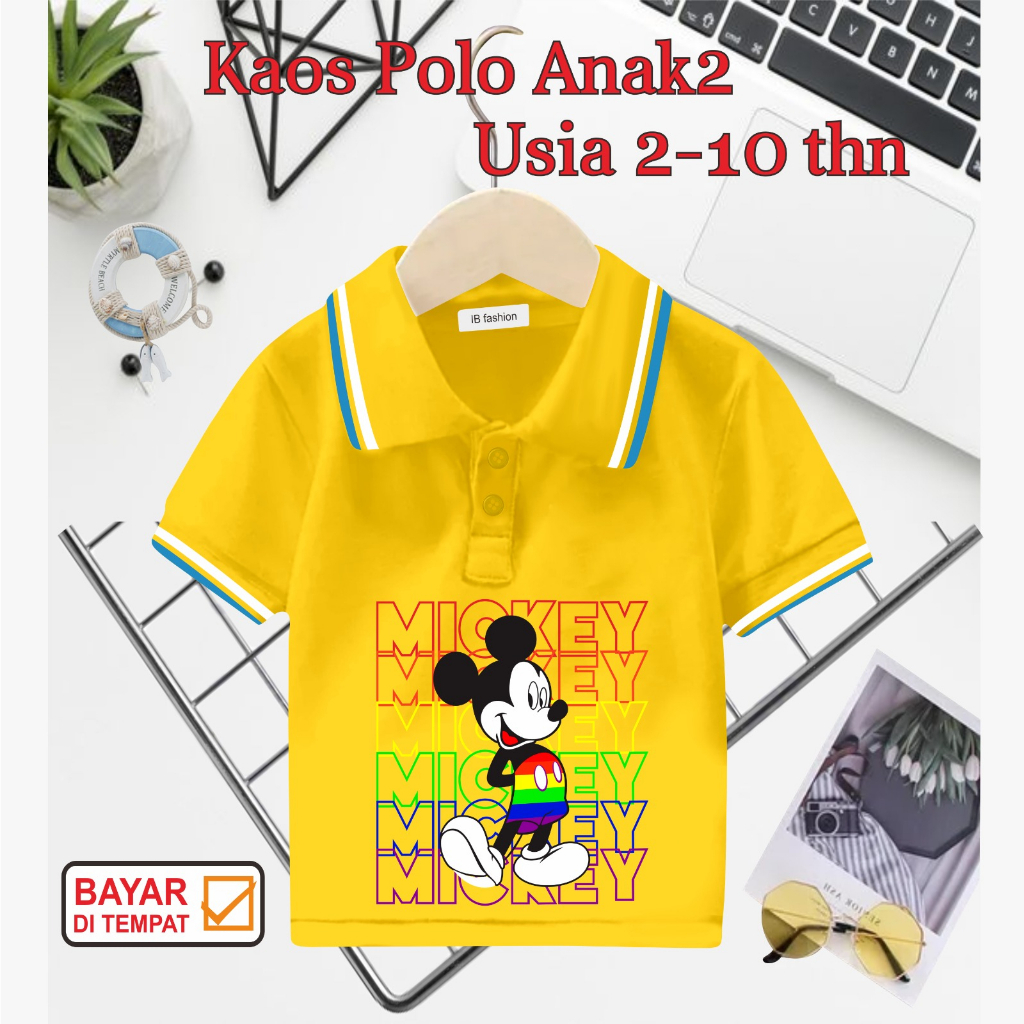 ((IB))KAOS ANAK2 KERAH POLO/M1CKEY DIGIITAL SABLON