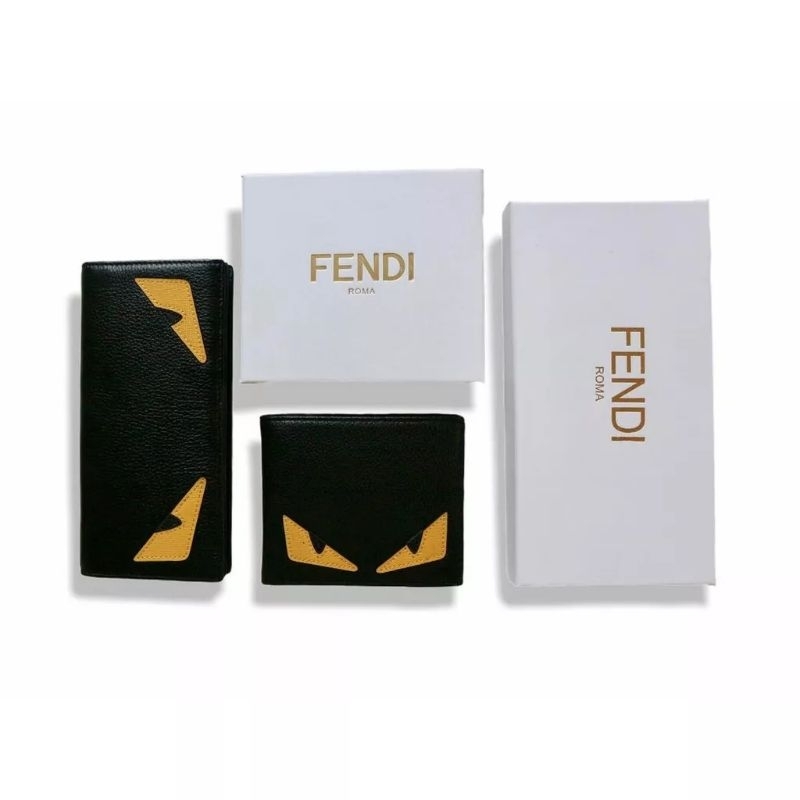 Dompet Fendi Eyes Monster Yellow Dompet Lipat Kulit Import