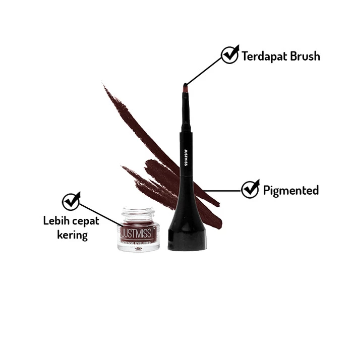 ust Miss Eyeliner Gel Tahan Air Dengan Aplikator 2.3g Intense Eyeliner With Brush