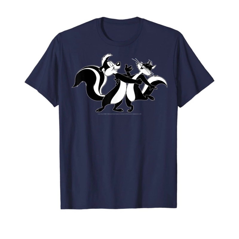 Atasan Baju Kaos Anak Looney Tunes Pepe Le Pew & Penelope Portrait T-Shirt or kids Baju anak laki - 