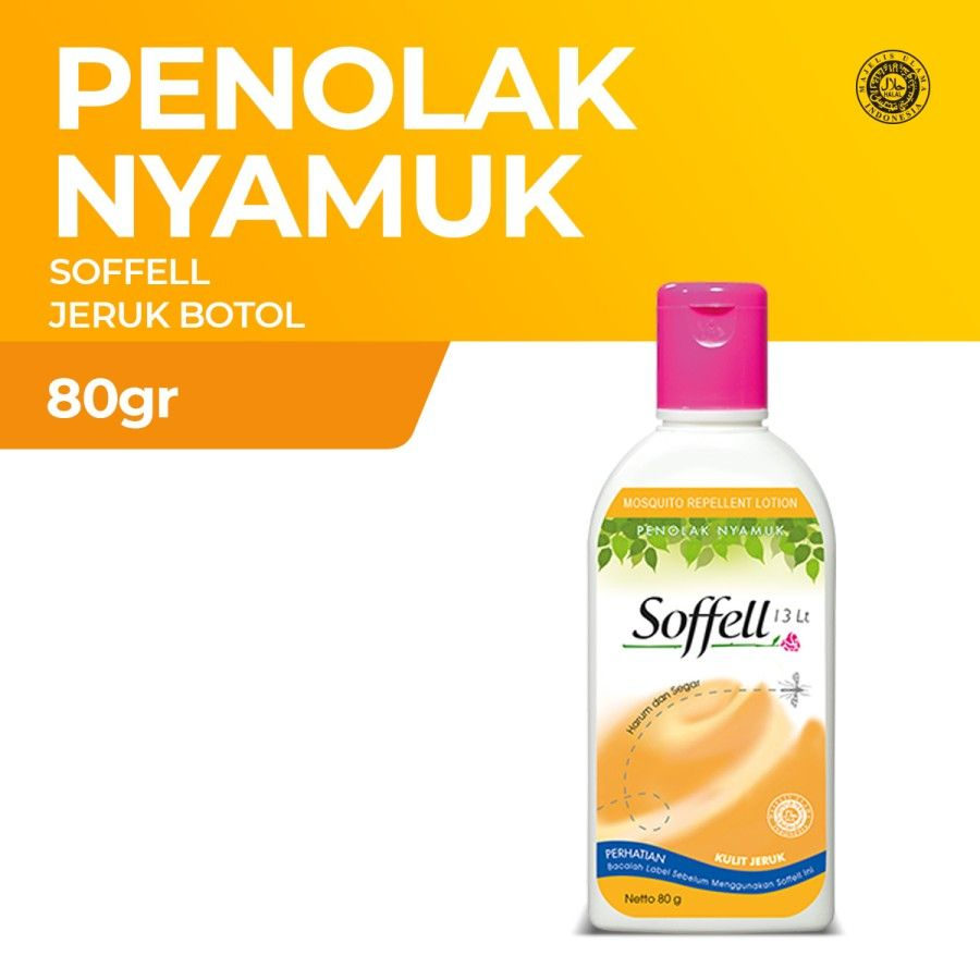 Soffell Wangi Kulit Jeruk / Geranium 80gr - Obat Anti Nyamuk Botol