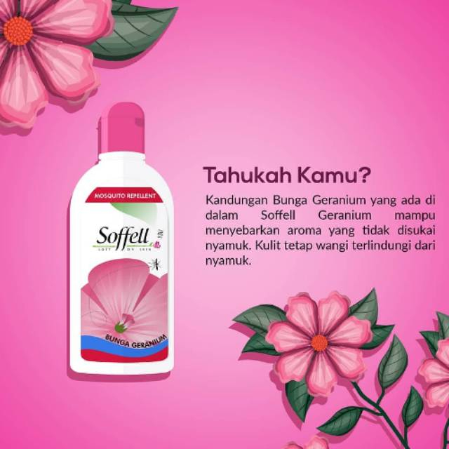 Soffell Wangi Kulit Jeruk / Geranium 80gr - Obat Anti Nyamuk Botol