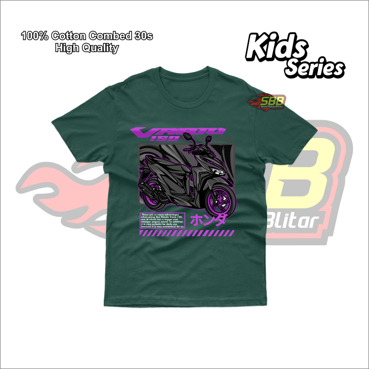 Baju Kaos Anak Motor Vario Unisex Katun Combed