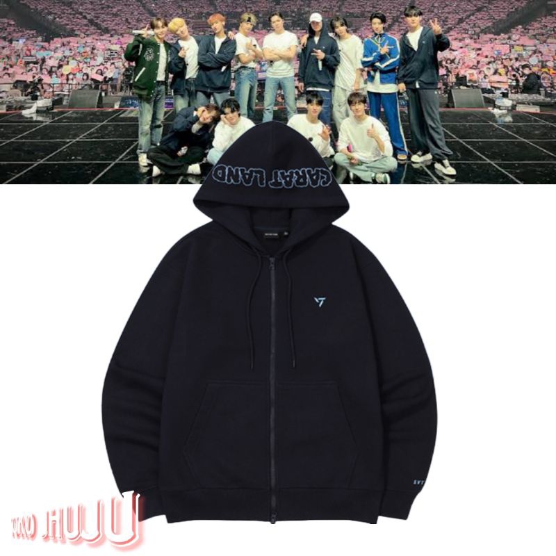 Hoodie Zipper Woozi carat FM 7teen in Caratland 2023 Sablon Biru