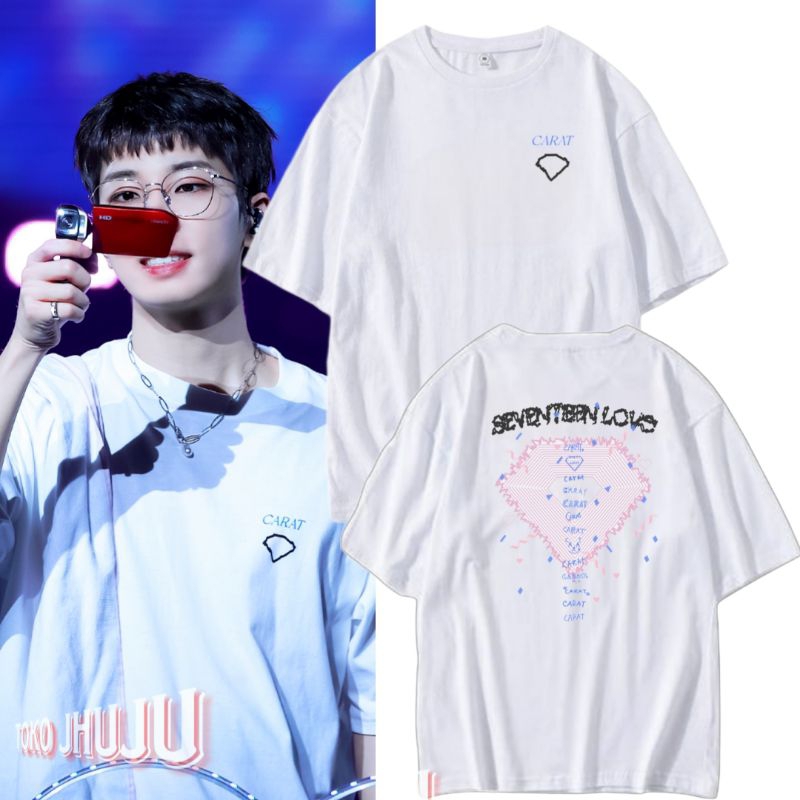 Kaos Wonwoo 7teen fanmeeting Carat Diamond Logo n Diamond Pink Belakang