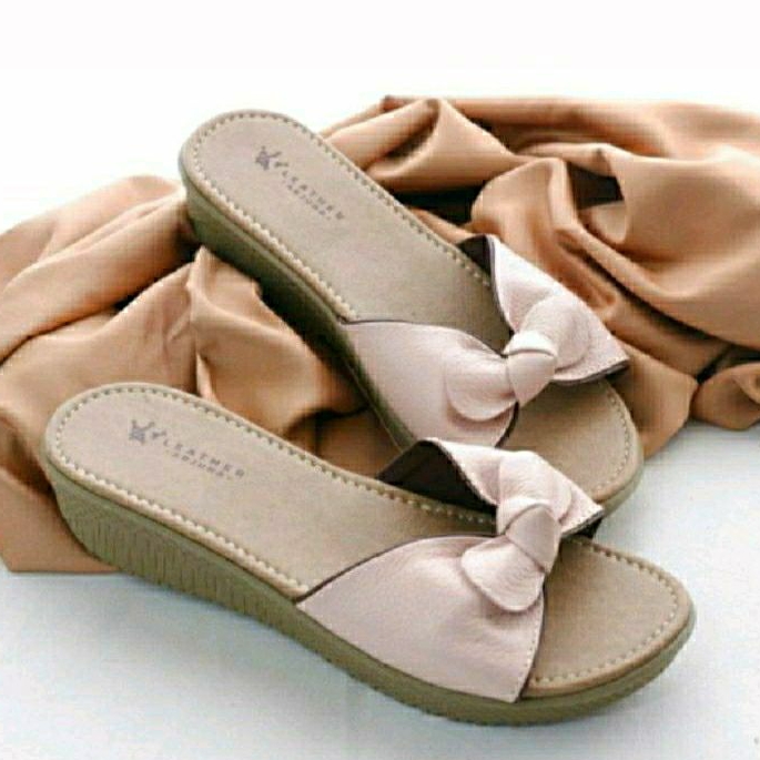 Sandal Kulit Sapi Asli Wedges Wanita