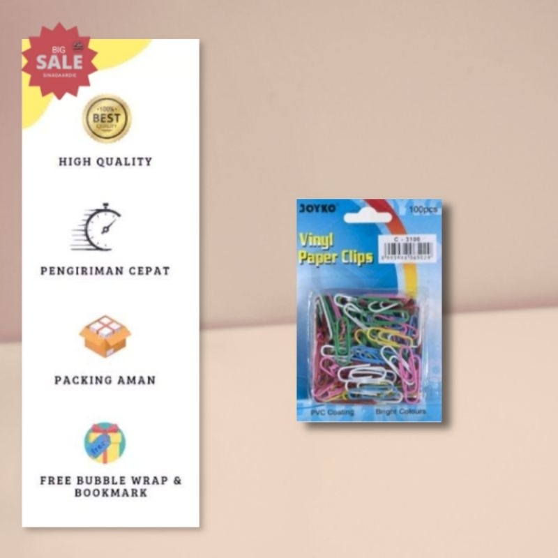 

Paper Clips Warna Joyko C-3100 / Clip C 3100 / Klip Penjepit Kertas isi 100(ORIGINAL PRODUK)