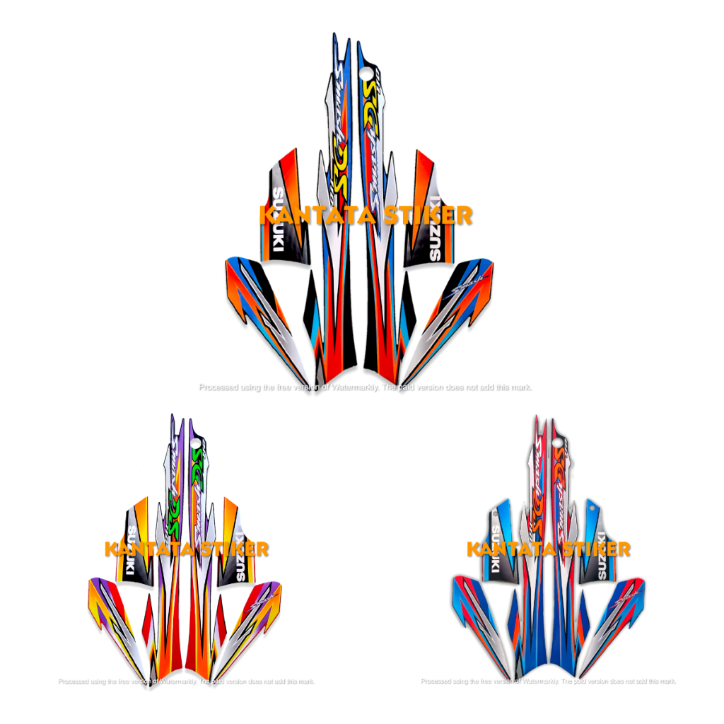 STIKER STRIPING LIS LES BODY MOTOR SUZUKI SMASH DS 110 2004 2005 2006 STRIPING SMASH DS STANDAR FULL