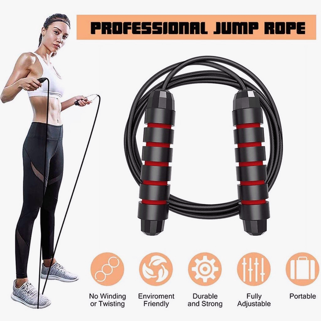 Tali Skiping/Alat Lompat Tali/Jump Rope Skiping Workout/Lompat Tali - Wojia