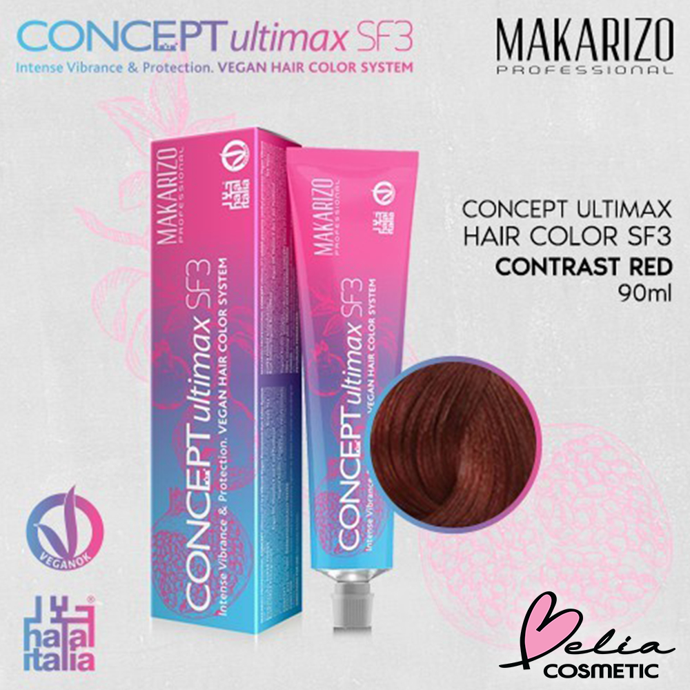 ❤ BELIA ❤ MAKARIZO Professional Concept Ultimax Hair Color SF3 90ml Series | Perwarna Rambut | Vegan Hair Color System