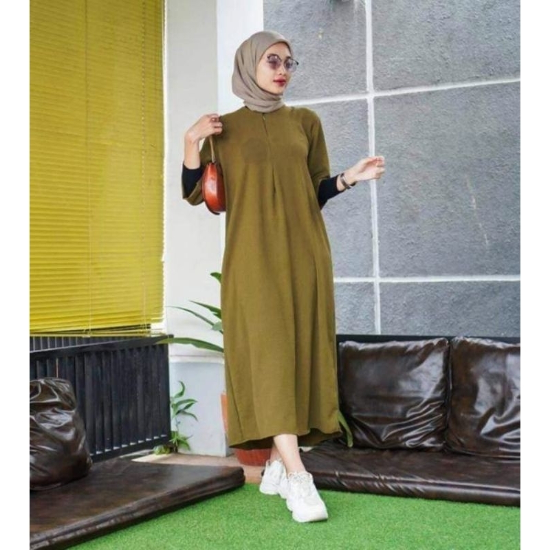 BONITA DRESS / DRESS CRINKLE OVERSIZE / GAMIS CRINKLE POLOS / LONG DRESS PREMIUM